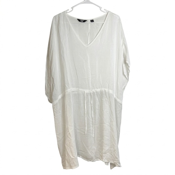 Lands' End Other - Lands' End White Modal Kaftan Swim Coverup XL-XXL Drawstring Waist